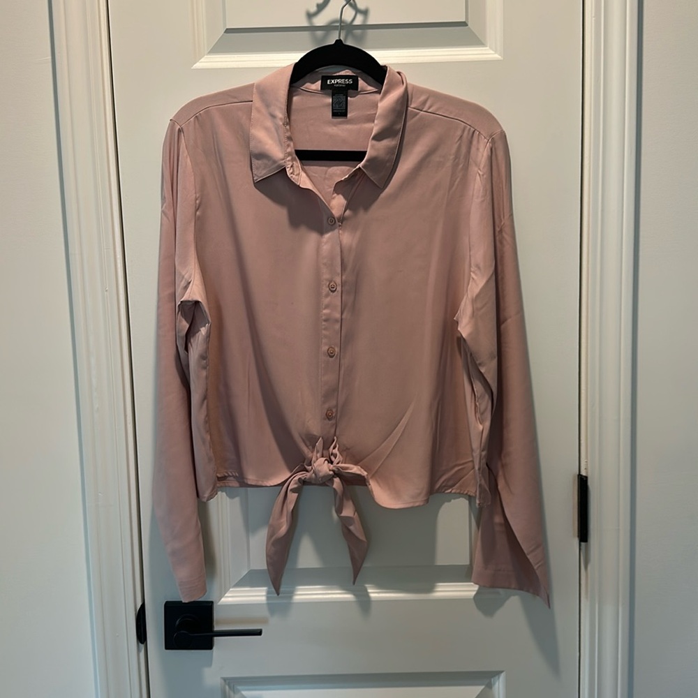 EXPRESS | Tie Front Relaxes Portofino Blouse